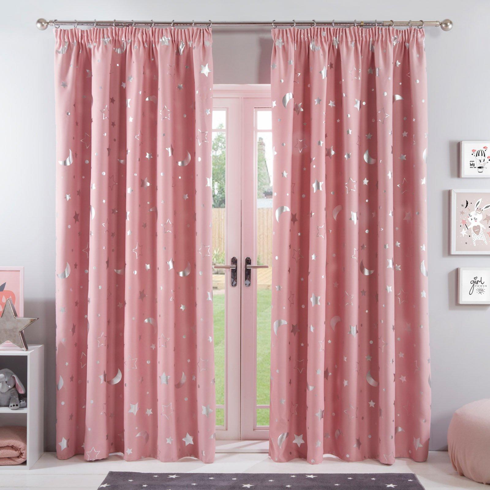 Pair of Galaxy Star Pencil Pleat Blackout Curtains